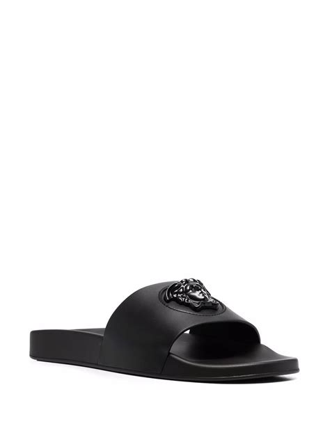 versace la medusa leather slides